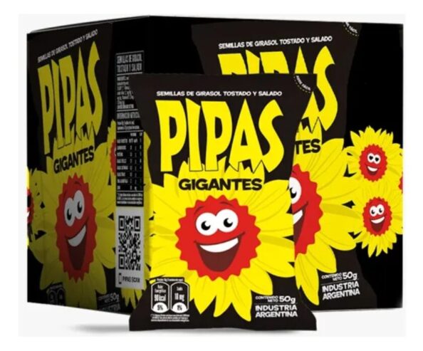 Pipas Semillas Girasol Gigantes Tostadas Sal 50g Caja X 12 unidades