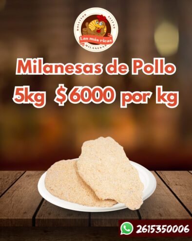 Milanesas de Pechuga x5kg valor por kg
