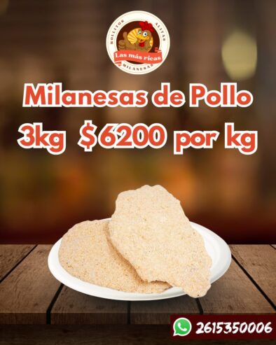 Milanesas de Pechuga 3kg valor por kg